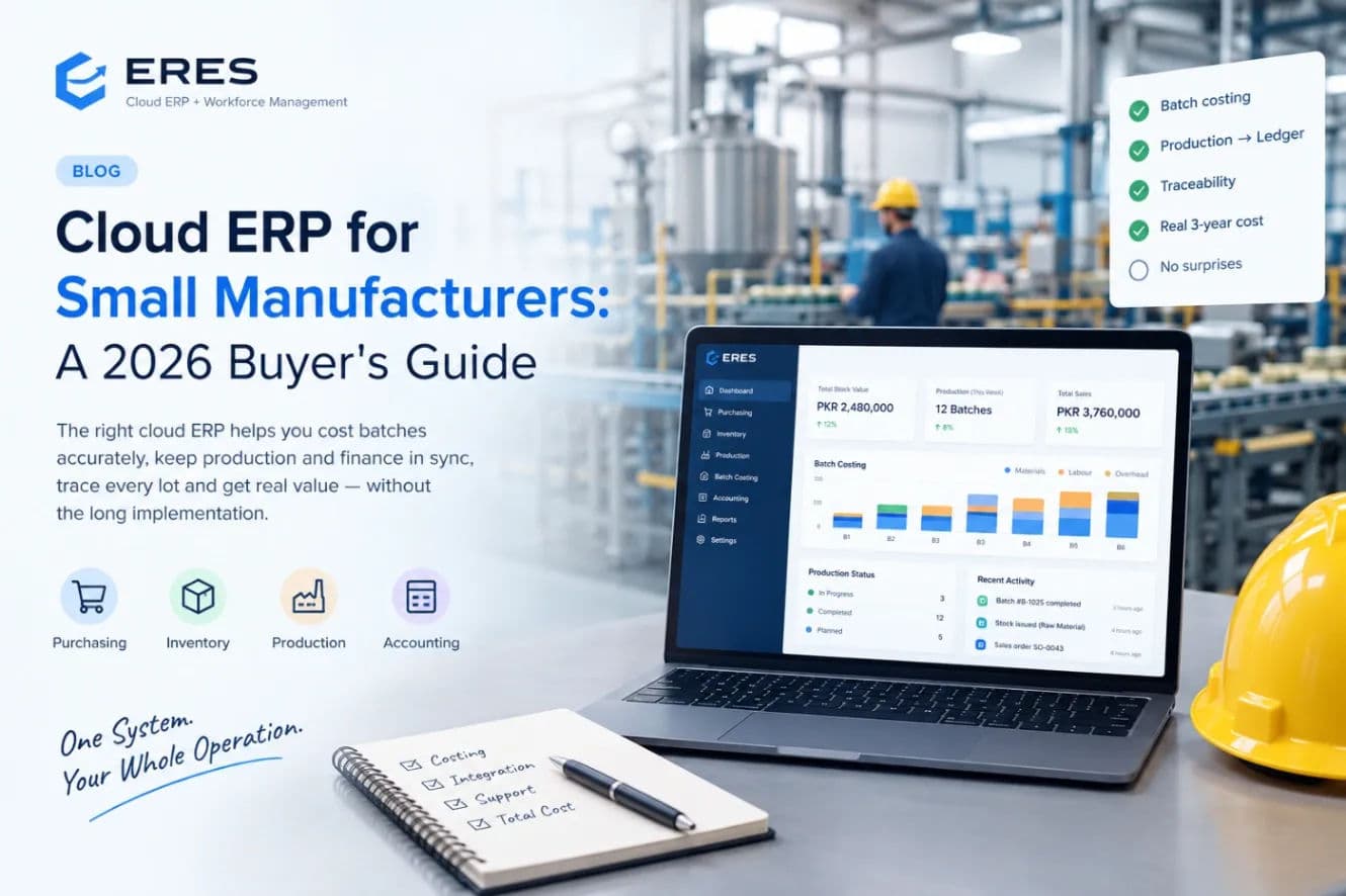 Checklist for selecting a cloud ERP for a small manufacturing business
