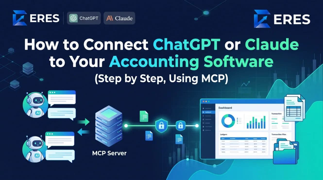 ChatGPT connected to an accounting system through MCP, answering a question about overdue receivables